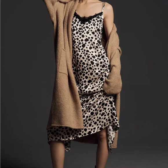 NWT By Anthropologie V-Neck Open-Back Slip Midi Dress Sz S - Picture 8 of 11